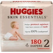 Skin Essentials Size 2 Disposable Baby Diapers, 180 Count