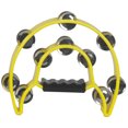 thumbnail image 1 of Musical Tambourine Handbell with Double Row Metal Jingles Percussion Drum Party Gift Percussion Instruments yellow, 1 of 8