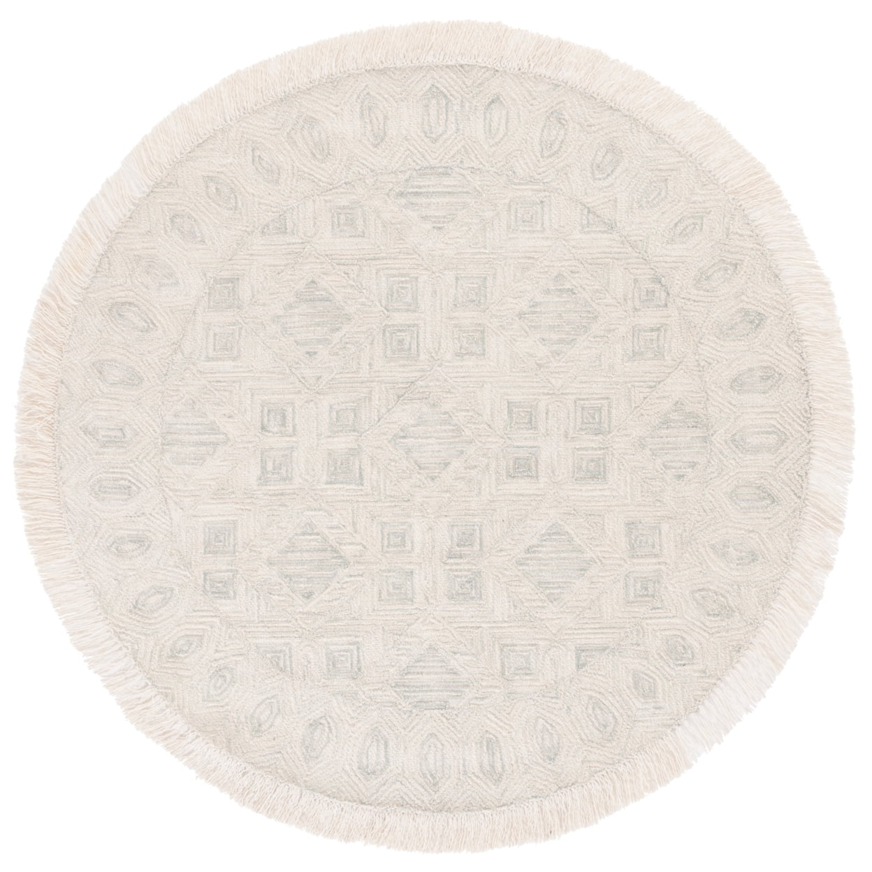 SAFAVIEH Ikat Maiara Geometric Area Rug, Ivory/Grey, 4' x 6'