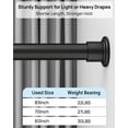 thumbnail image 4 of ALLZONE Heavy Duty Tension Shower Curtain Rod 42-83 Inches for Bathroom, Window, Non-Slip, Adjustable with Strong Spring Pole for Closet, Doorway, No Rust, No Drilling, Black, 4 of 6