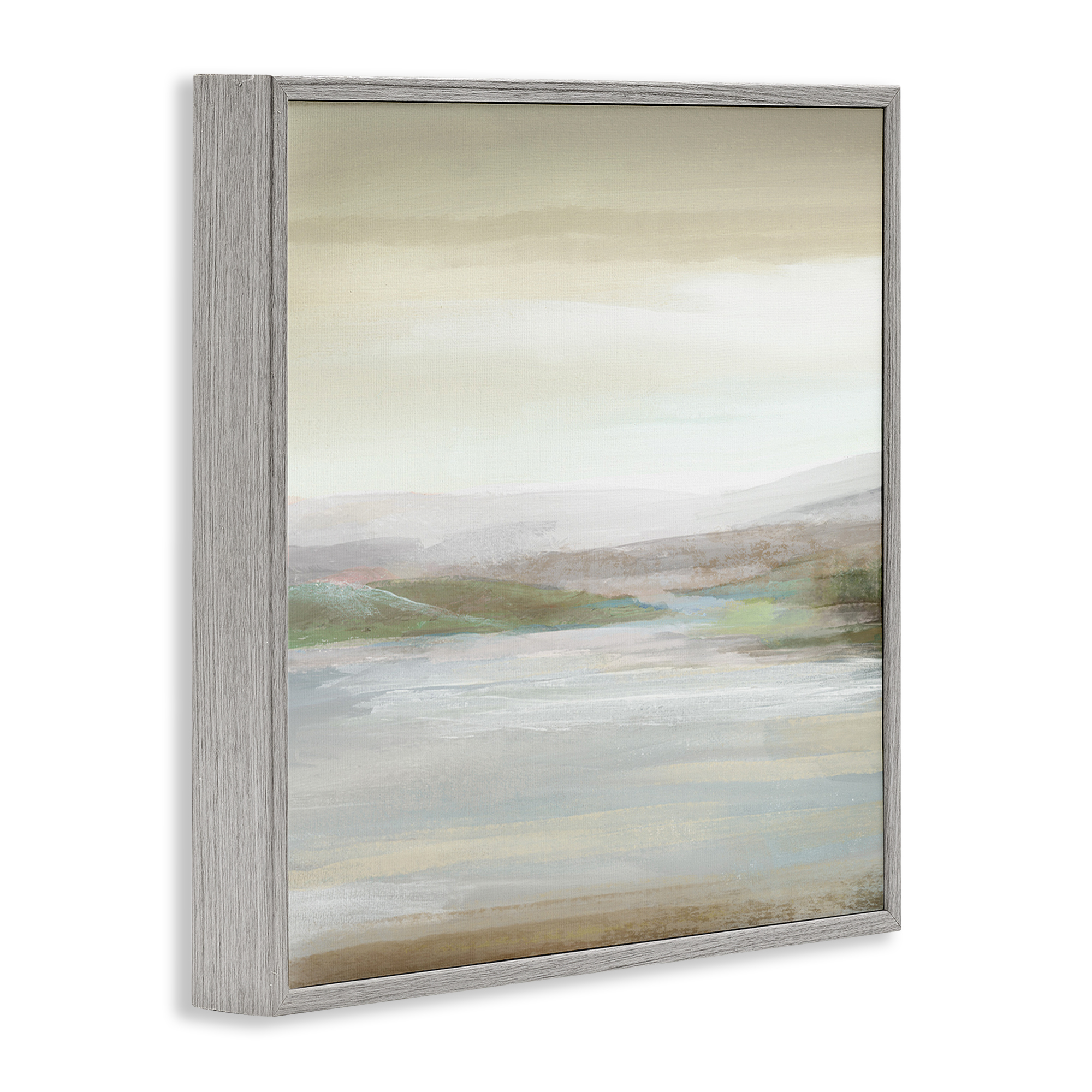 Stupell Industries Calm Atmospheric Landscape Landscape Painting Gray Framed Art Print Wall Art, 12 x 12