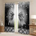 thumbnail image 2 of Castle Fairy Kawaii Bowknot Curtains Pack of 2 (42x84 Each) for Boys Girls,Dreamy Princess Curtains Blackout,Bling Glitter Bedroom Curtains,Luxury Bedroom Decor, 2 of 6