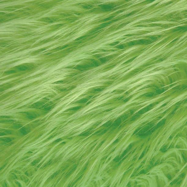 FabricLA Fake Fur Shaggy Fabric by The Yard (Lime Green)