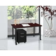 thumbnail image 2 of Regency Kee 48 x 24 in. Mobile Desk with Storage- Mahogany Top, Black Legs, 2 of 7