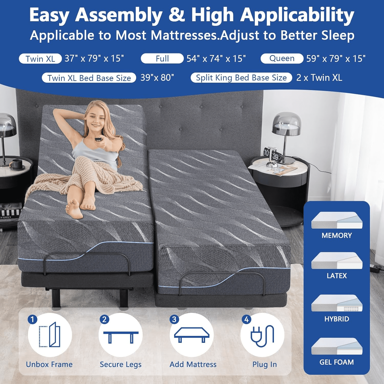 Twin XL 14-inch Gel Memory Foam Medium Comfort Mattress in a Box