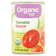 Great Value Organic Tomato Sauce, 15 oz Can