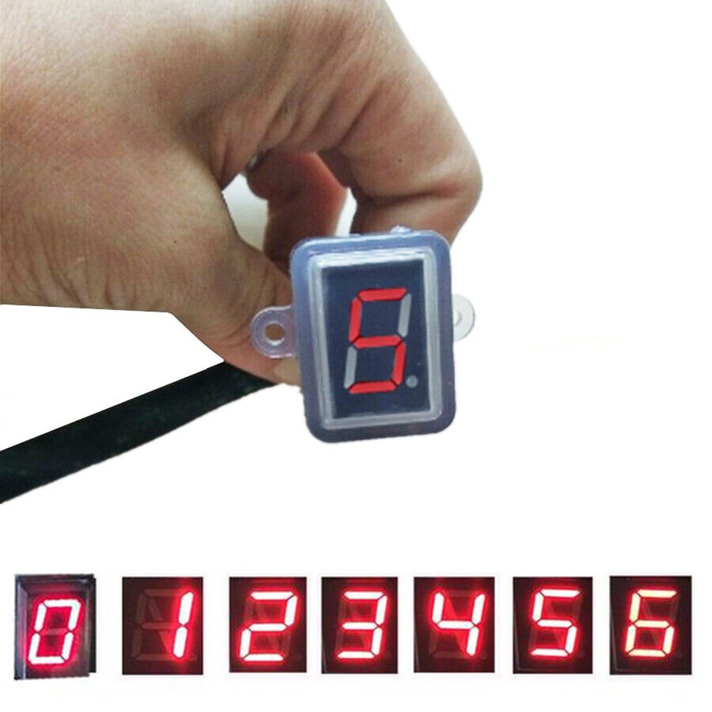 Universal 12V Motorcycle Digital Gear Indicator Shift Lever Sensor Red