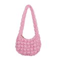 thumbnail image 1 of Bolso de hombro para mujer Bolso de mensajero en la nube Bolso sólidos informales plisados ​​(Rosa), 1 of 6