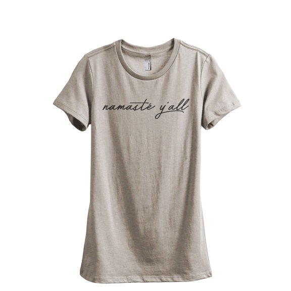Namaste Yall Women's Fashion Relaxed T-Shirt Tee Heather Tan Small