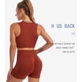 thumbnail image 2 of Workout Outfits for Women Seamless Sexy Clothes 2 Piece Ribbed Crop Tank Shorts Yoga Sets Leisure Suit Jogging Clothing, 2 of 8