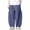 Navy, variant on Men Thick Drawstring Elastic High Waist Big Side Patch Pocket Oversized Baggy Linen Wide Leg Pants Deep Hidden Side Pockets Loose Fit Urban Streetwear Trousers L