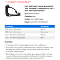 thumbnail image 2 of Front Right Upper Control Arm and Ball Joint Assembly - Compatible with 2002 - 2005 Mercury Mountaineer 2003 2004, 2 of 2