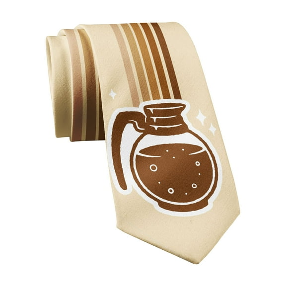 Coffee Rainbow Tie Funny Caffeine Lovers Novelty Necktie