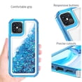 thumbnail image 3 of CoverON Apple iPhone 12 Case / iPhone 12 Pro Case (6.1"), Liquid Glitter Military Grade Heavy Duty Full Body Clear Bling Quicksand Phone Cover, Blue, 3 of 8