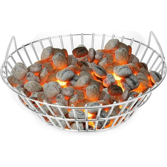 Stainless Steel Charcoal Ash Basket Fits for Large BGE, Kamado Joe Classic and Other Similar Grills