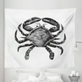 thumbnail image 1 of Crabs Tapestry, Monochrome Drawing of an Animal from Crustacean Family Maritime Inspired Art, Fabric Wall Hanging Decor for Bedroom Living Room Dorm, 5 Sizes, Black White, by Ambesonne, 1 of 1