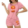 thumbnail image 4 of Womens Halloween Basic Pajamas Short Sleeve 2 Piece Print V Neck Womens Pajama Sets Soft Breathable Sleepwear, 4 of 7