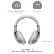 Technics EAH-A800 Wireless Over-Ear Noise Cancelling Headphones, Silver