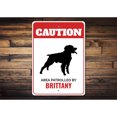 thumbnail image 2 of Patrolled By Brittany Caution Aluminum Metal Decor Sign - 4x18 inches, 2 of 4