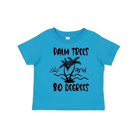 

Inktastic Spring Break Palm Trees and 80 Degrees Gift Toddler Boy or Toddler Girl T-Shirt