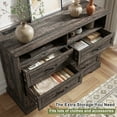 thumbnail image 4 of 6 Drawer Dresser with LED Lights Chest of Drawers for Bedroom Farmhouse Dresser with Charging Station & Storage Shelf, 4 of 7