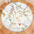 thumbnail image 2 of Round Floral Tablecloth with Elastic Border, Water-Resistant Polyester Cover, Perfect for Home Kitchen or Garden Setup, Fits 44-52 Inch, 2 of 6