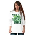 thumbnail image 4 of St Patricks Lucky Four Leaf Clover Plus Size Long Sleeve Graphic Tee Shirt Brisco Brands 2X, 4 of 5