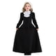 thumbnail image 5 of Vestido de manga larga con cuello redondo para niños, ideal para carnaval, fiestas, actuaciones escolares, color negro, incluye pañuelo en la cabeza, de poliéster., 5 of 8