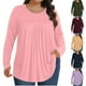 thumbnail image 1 of Blusas para mujer,Blusa informal de manga larga para mujer, talla grande, cuello redondo, tejido de poliéster, ideal para el hogar, sopatenor, 1 of 8