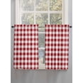 thumbnail image 3 of Tier Curtains 45 Inches Long, Farmhouse Buffalo Plaid Window Treatment Curtain Drapes, Red White Checkered Window Half Privacy Curtains for Bedroom Bathroom, 42"x45", 2 Panels, 3 of 7