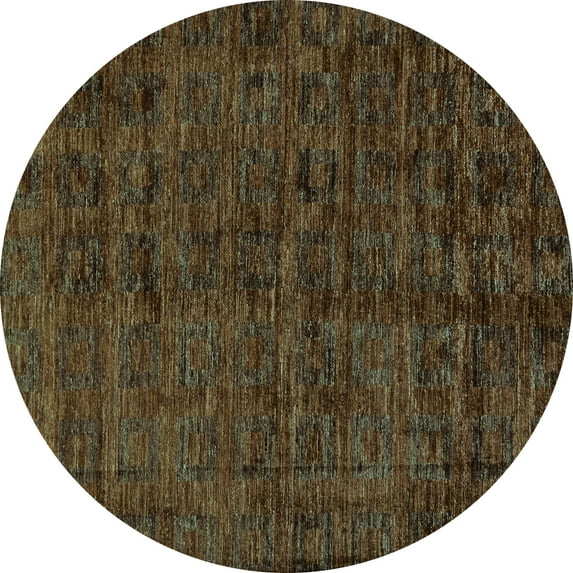 Ahgly Company Indoor Round Abstract Turquoise Blue Modern Area Rugs, 6' Round