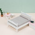 thumbnail image 3 of Cama en Miniatura 1:12, Cama Doble, de Noche, Accesorios de Decoración para Casa de Muñecas CUTICAT Cama de miniaturas de casa de muñecas, 3 of 7