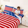 thumbnail image 4 of Manfei Patriotic Star Stripe Bed Sheets, American Flag Full Size Sheets, Navy Blue White Red, Navy Reversible 4 Pieces (1 Flat Sheet, 1 Fitted Sheet and 2 Pillowcases), 4 of 6