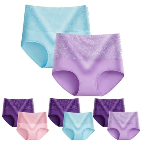 Kmdttou Panties for Women Sexy Lace High Cut Panties Comfort Bikini Panty Stretch Underpants Breathable Ladies Briefs (Available in Plus Size) Multicolor-3XL
