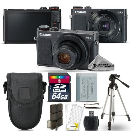 Canon PowerShot G9 X Mark II Digital DIGIC 7 WiFi Camera + 50" Tripod - 64GB Kit