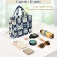 thumbnail image 5 of FORMRS Womens Corduroy Tote Bag Crossbody Shoulder Handbag with Pocket, Blue Cats and Hearts, 5 of 7