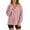 Pink, variant on Arlun Womens Fashion 2025 Oversized Long Sleeve Hoodies Button up V-Neck Hooded Sweatshirts Trendy Side Slit Solid Color Casual Ribbing Pullover Tops Pink XL