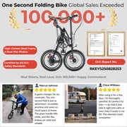 Foldable Bike for Adults, 16 Inch Folding Bike with 1-Second Quick Fold, 33lbs Lightweight, Shimano 7-Speed Gears, 95% Pre-Assembled for City Commute, Apartment & Travel