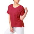 thumbnail image 6 of Time and Tru Women's Cotton Boyfriend Pocket Tee with Short Sleeves, Sizes XS-XXXL, 6 of 8