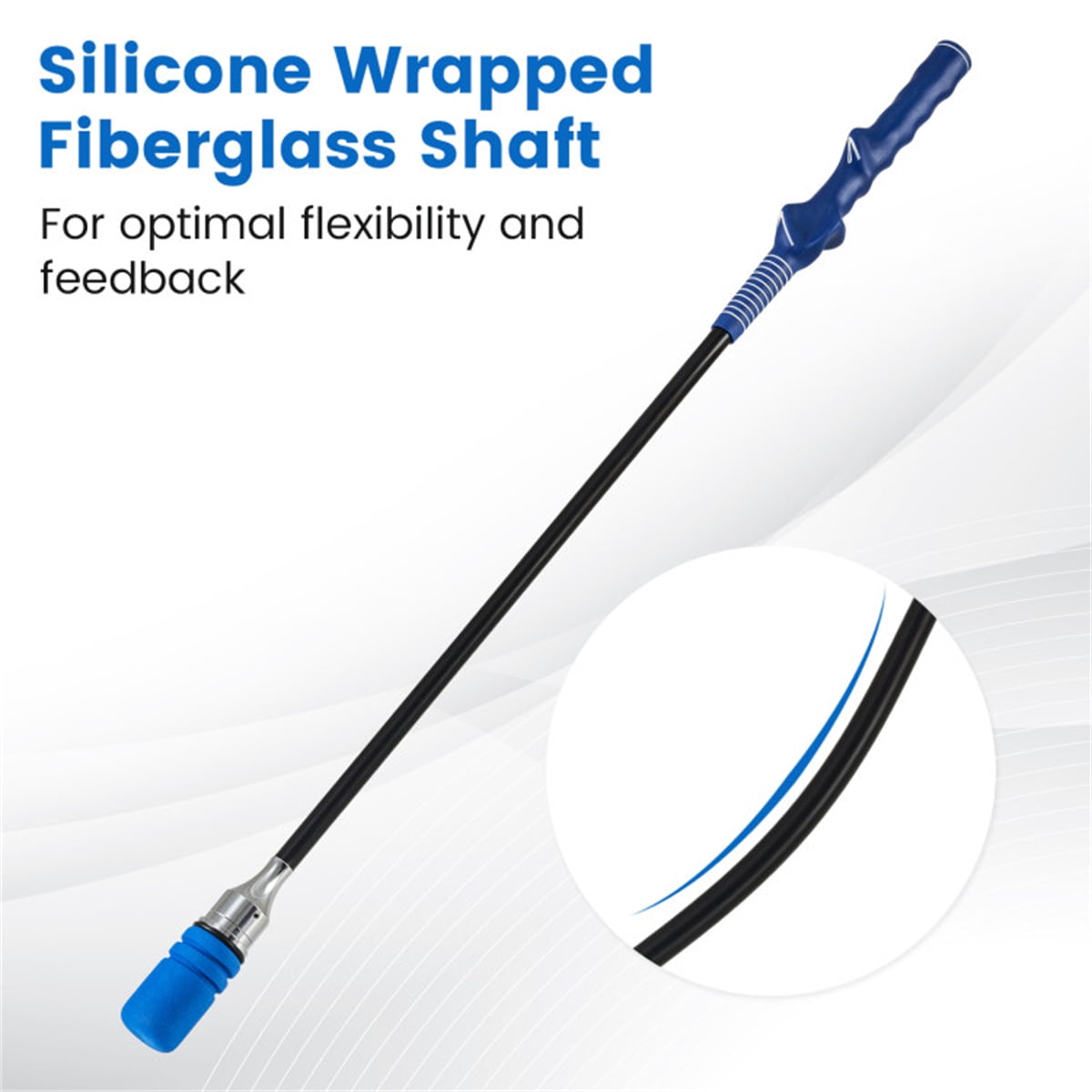 Portable Fiberglass Golf Swing Stick, Improve Grip & Shot Accuracy Golf Warm-Up Tool for Beginners & Pros-Blue
