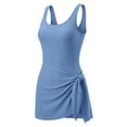 thumbnail image 7 of VONCOS Girls One Piece Swimsuit Blue Swim Dress Tween/Teen Modest Skirted Design Chlorine Resistant Quick Dry,Size 4-5T, 7 of 7