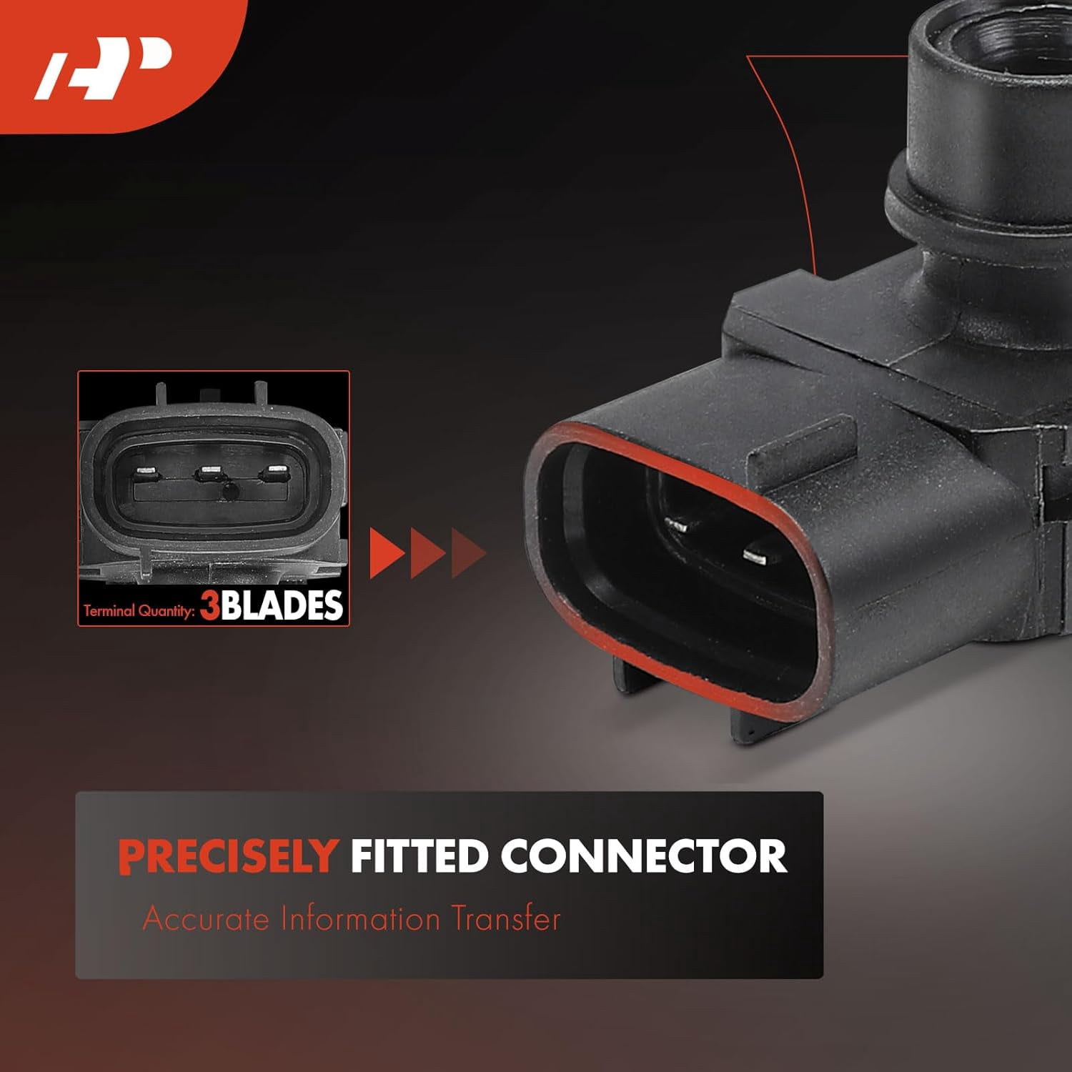 A-Premium Manifold Pressure (MAP) Sensor [3 Pins] Compatible with Toyota Camry 2007-2011, Prius 2010, Highlander 2006-2010 & Lexus RX400h 2006-2008, RX450h 2010, GS450h 2007-2011, LS600h 2008-2010