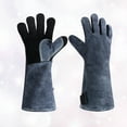 thumbnail image 3 of Masteelf Fire Resistant BBQ Gloves, 1 Pair, 14 Inch Heatproof Cooking Gloves for Grilling, Barbecue, Outdoor Use, Grey Black, 3 of 8