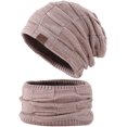 thumbnail image 1 of GRNSHTS 2 Pieces Winter Hat Scarf for Men Women Solid Color Knit Fleece Lined Warm Hats & Neck Warmer Scarf Beanie Hat Set (Pink), 1 of 6