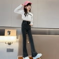 thumbnail image 7 of Girls' Jeans Girls Flare Pants with Pockets High Waisted Wide Leg Jean for Teen Girls 10-12 Years, 7 of 7