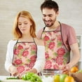 thumbnail image 5 of Pioneer Flower Floral Print Pattern Apron-Garden Aprons for Women with Pockets-Cotton Linen Waterproof Kitchen Cooking Gardening Aprons Adjustable for Kitchen,Cooking,BBQ and Salon 33x27 Inch, 5 of 7