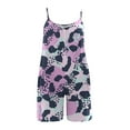 thumbnail image 5 of up to 60% off Gifts Usmixi Jumpsuits for Women Dressy Casual Loose Wide Leg Spaghetti Strap Short Jumpsuits Overalls with Pocket Summer V-Neck Sleeveless Tie-Dye Print Mini Formal Rompers Purple xl, 5 of 5