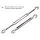 thumbnail image 2 of 4pcs Shade Sail Hardware, 304 Stainless Steel Turnbuckle Heavy Duty M10 Turnbuckle Hook and Eye Tent Rope Tensioner Adjustable Eye Hook Sun Shade Turnbuckle for Cables Wire, 2 of 5