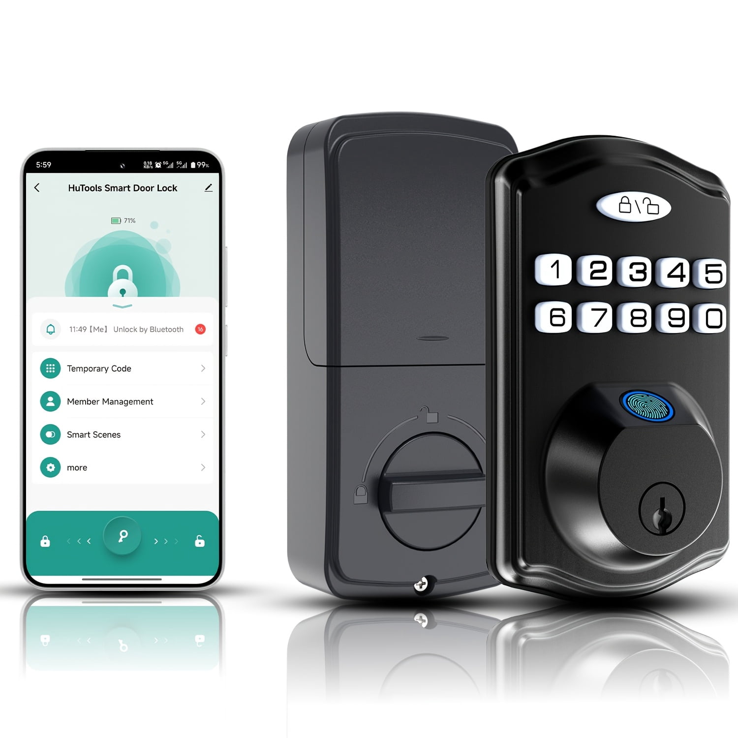 BENTISM Mechanical Keyless Door Lock, 14 Digit Keypad, Waterproof