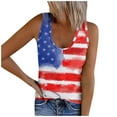 thumbnail image 2 of Débardeurs et Tenues d'Été 4 Juillet pour Femmes, 2024 Débardeur à Bretelles Décontracté de Rue pour Femmes Débardeur de Sport à Rayures Débardeur Couleur Gelée Rouge, 2 of 6